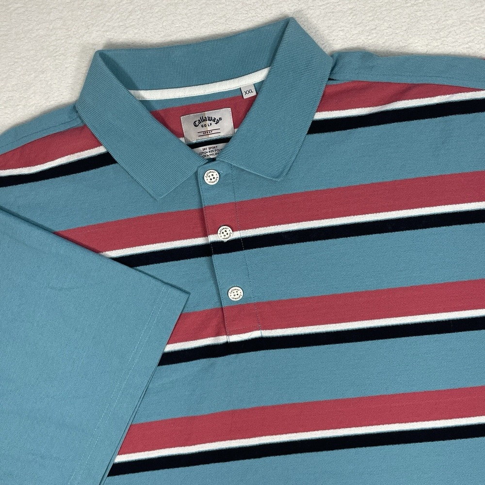 Callaway Golf Dry Sport Short Sleeve Mens XXL Performance Polo Shirt Multicolor